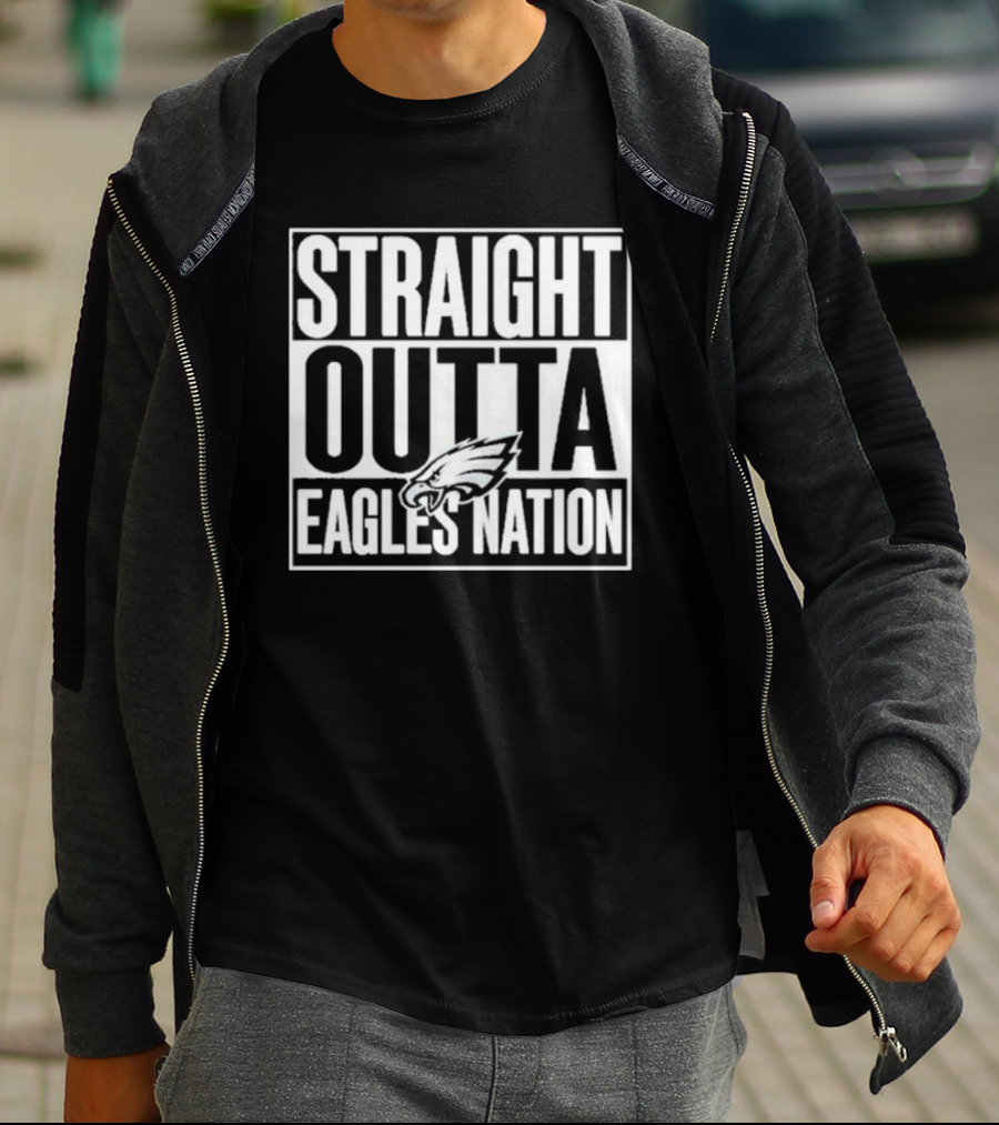 Philadelphia Eagles Straight Outta Eagles Nation Logo Fan Gear T-Shirt