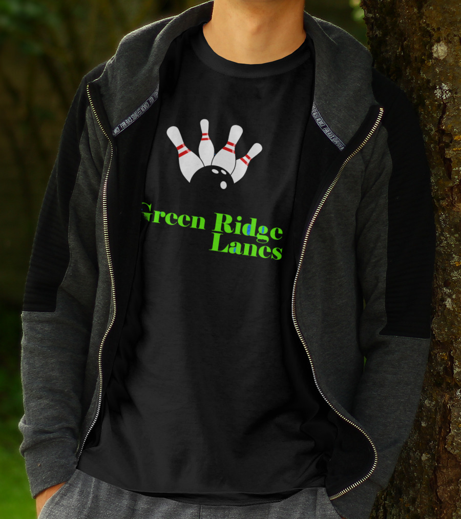 Green Ridge Lanes Bowling Alley Strikes And Pins T-Shirt