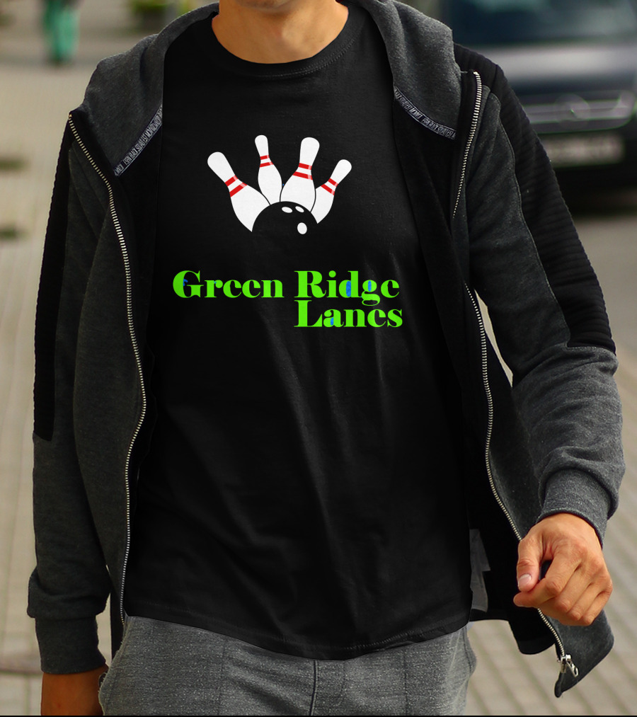 Green Ridge Lanes Bowling Alley Strikes And Pins T-Shirt