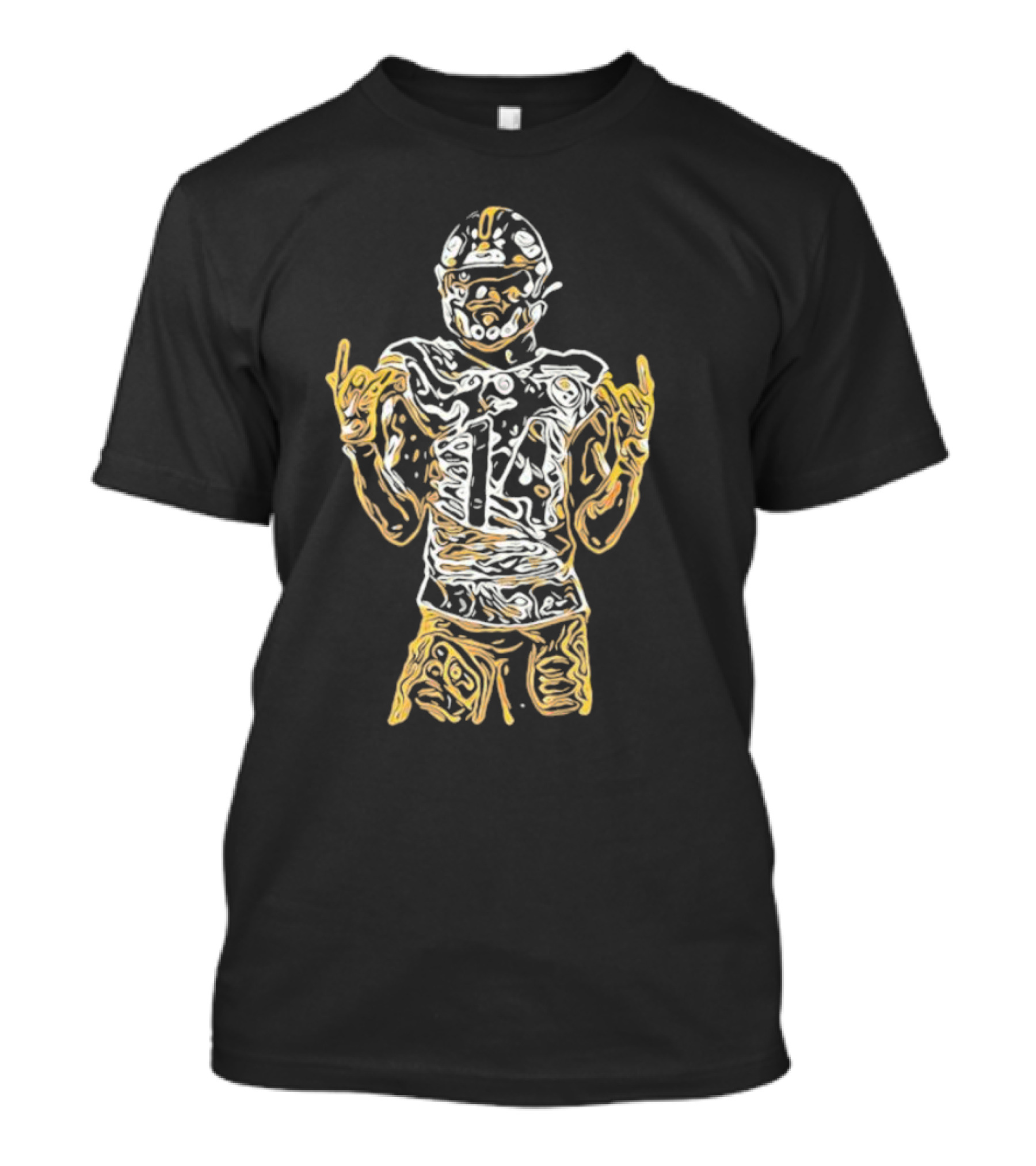 Black And Gold George Football Number 14 Iconic Sports T-Shirt