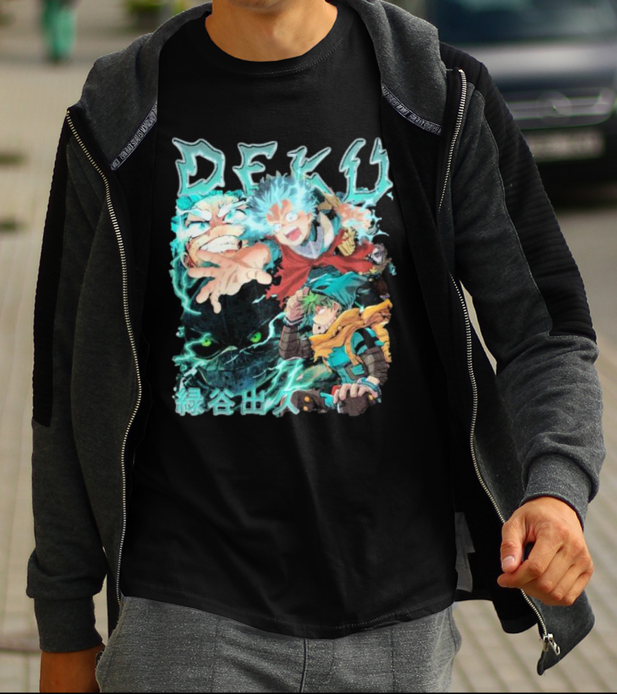 DEKU Midoriya Izuku My Hero Academia Anime Characters Electric Aura Battle Scene T-Shirt