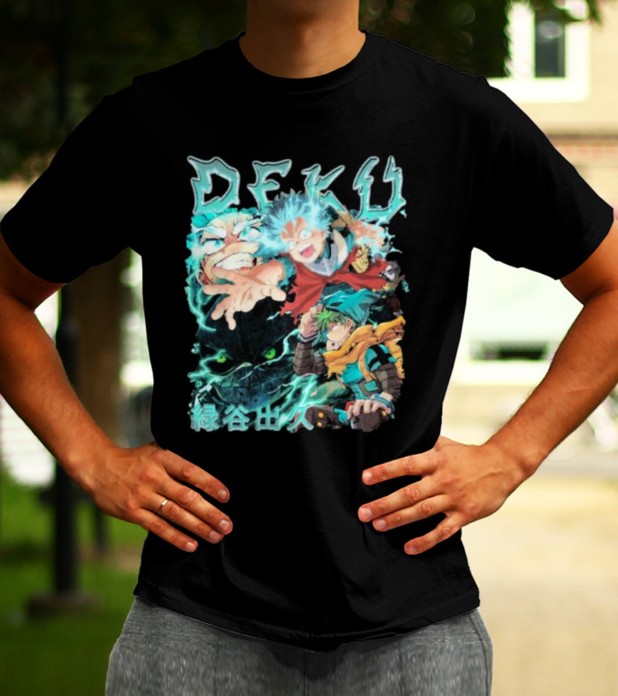 DEKU Midoriya Izuku My Hero Academia Anime Characters Electric Aura Battle Scene T-Shirt