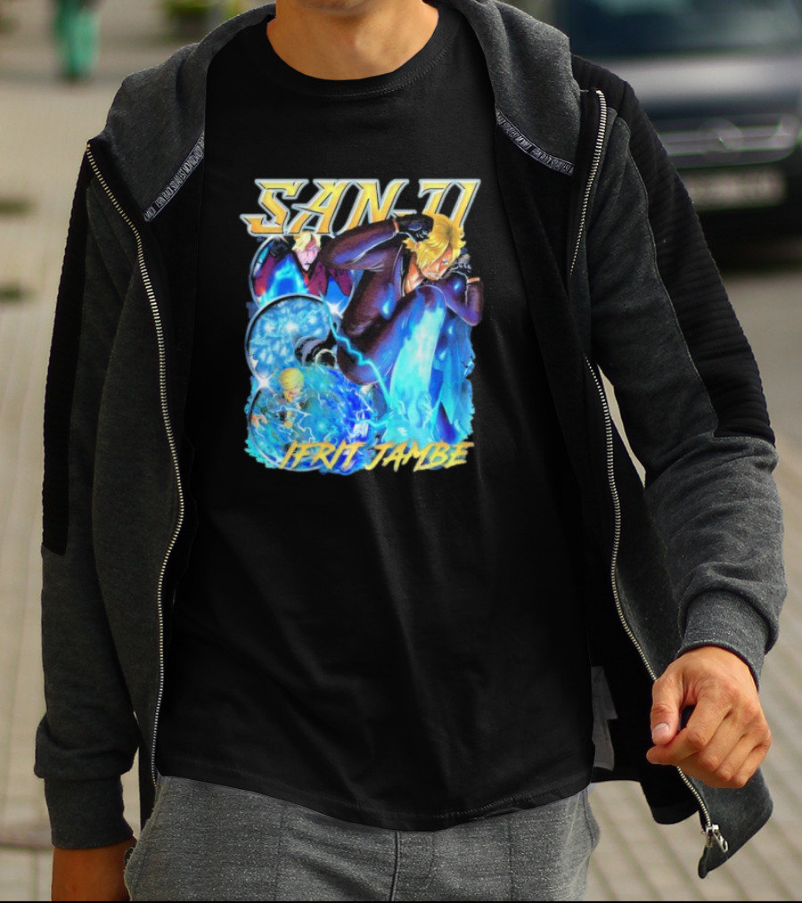 Sanji Ifrit Jambe Fiery Battle Stance Anime T-Shirt