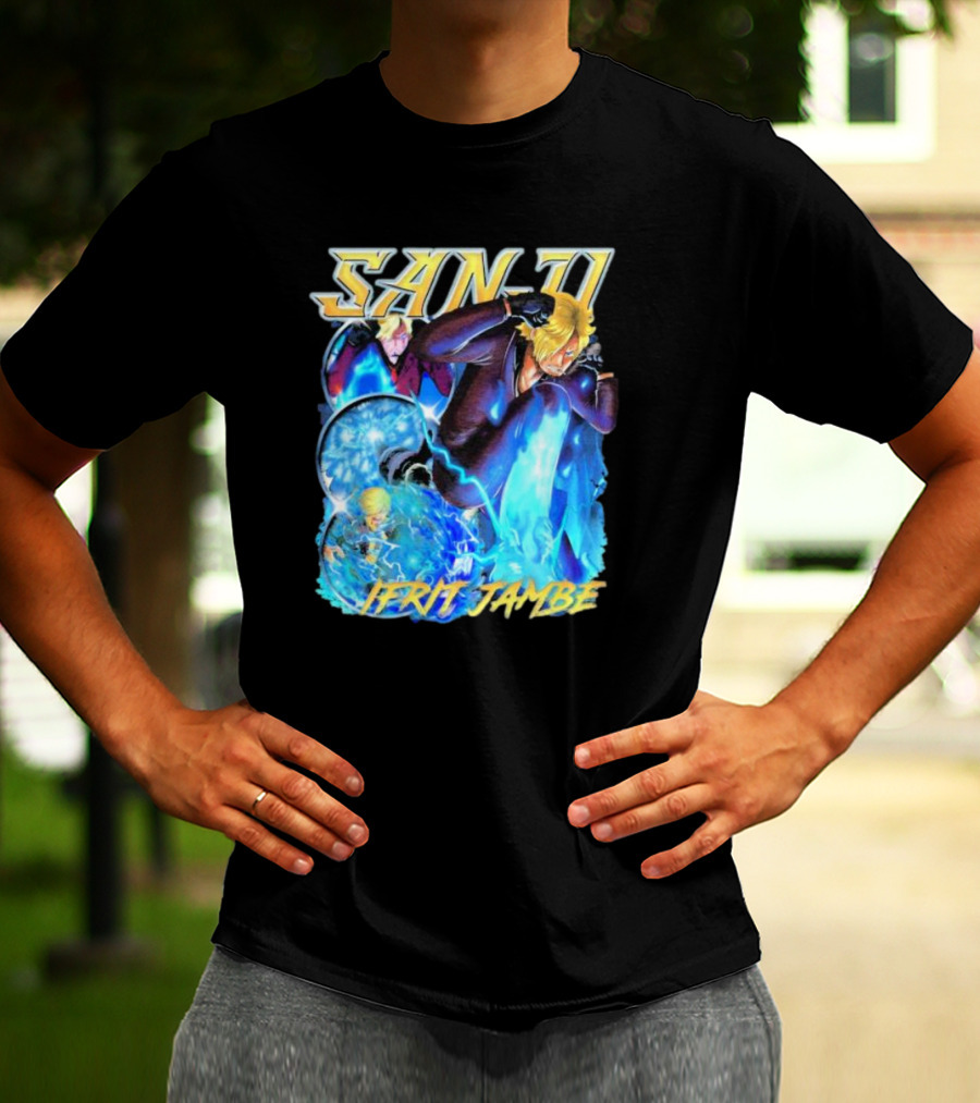 Sanji Ifrit Jambe Fiery Battle Stance Anime T-Shirt