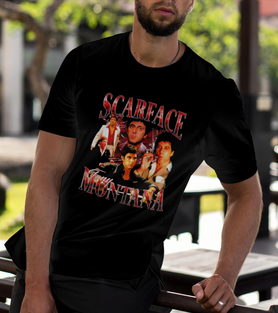 Scarface Tony Montana Film Collage Iconic Scenes T-Shirt