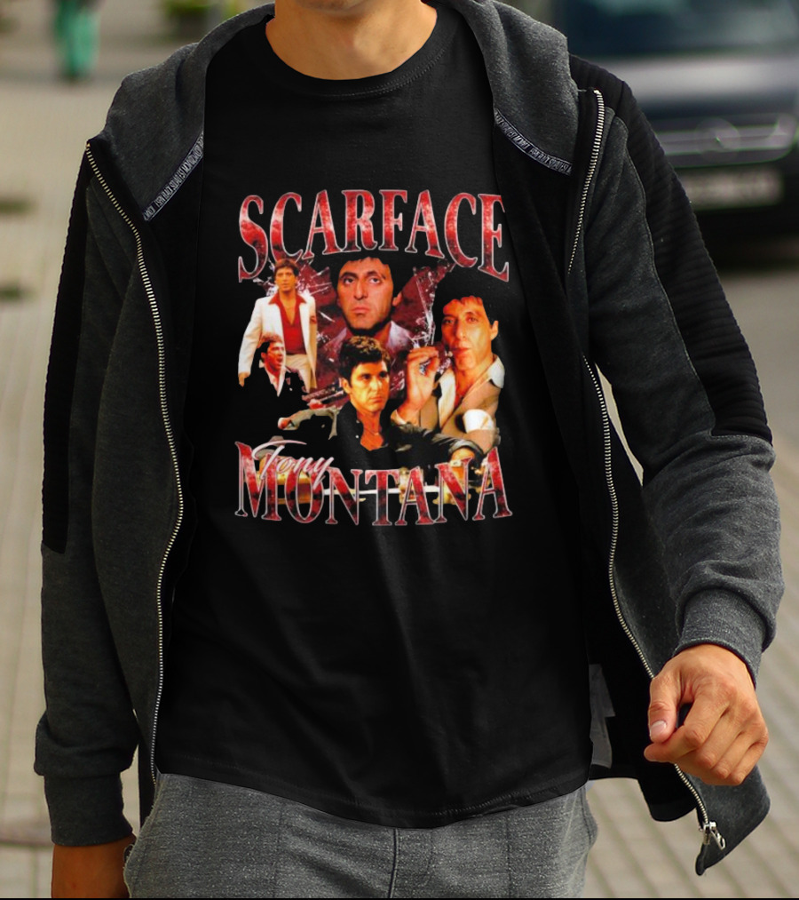 Scarface Tony Montana Film Collage Iconic Scenes T-Shirt