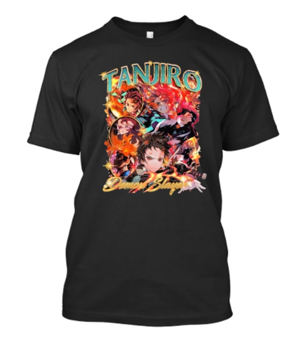 Tanjiro Kamado Demon Slayer Fiery Anime Action Scene T-Shirt