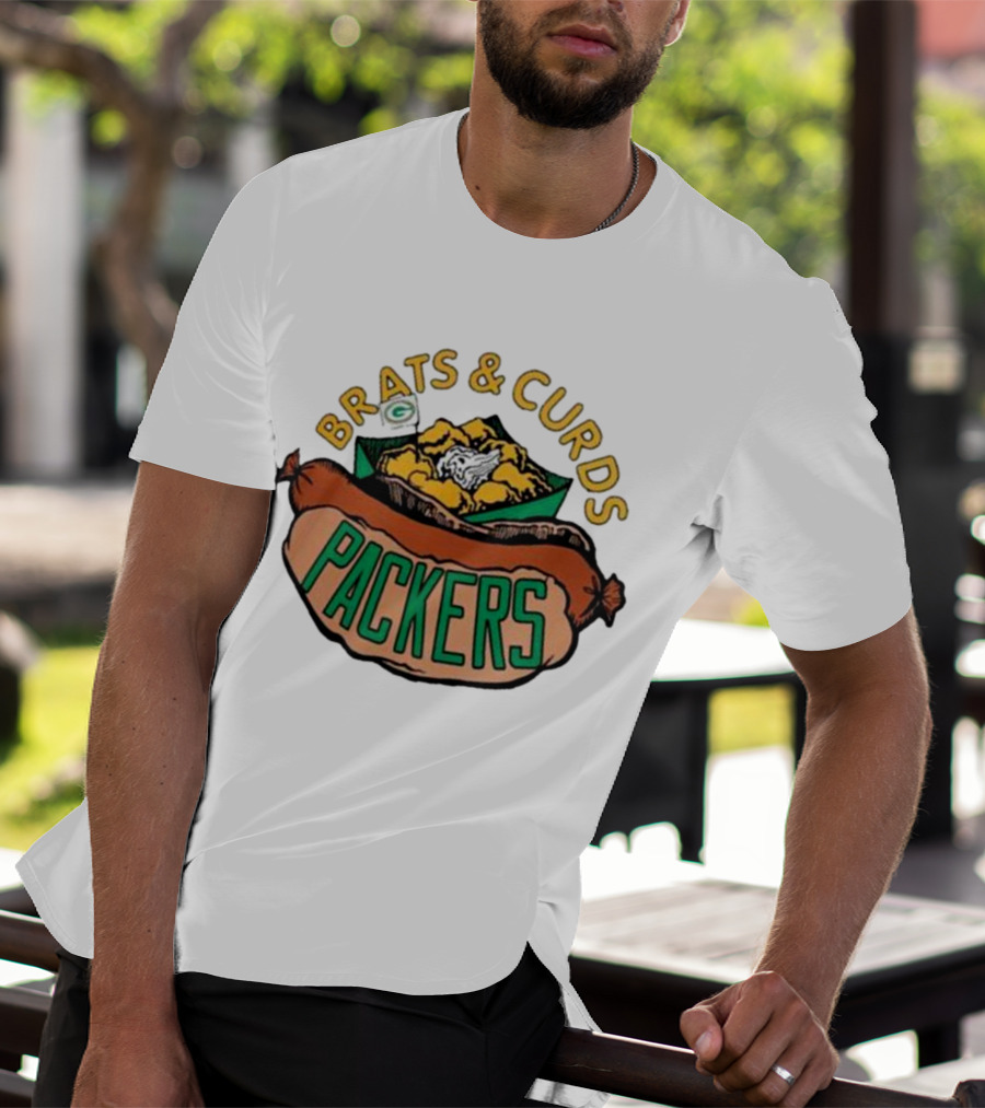 Brats And Curds Packers Sausage And Cheese T-Shirt
