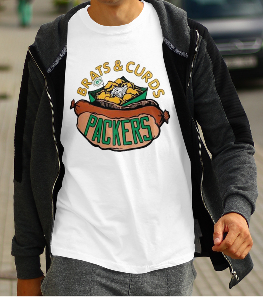 Brats And Curds Packers Sausage And Cheese T-Shirt