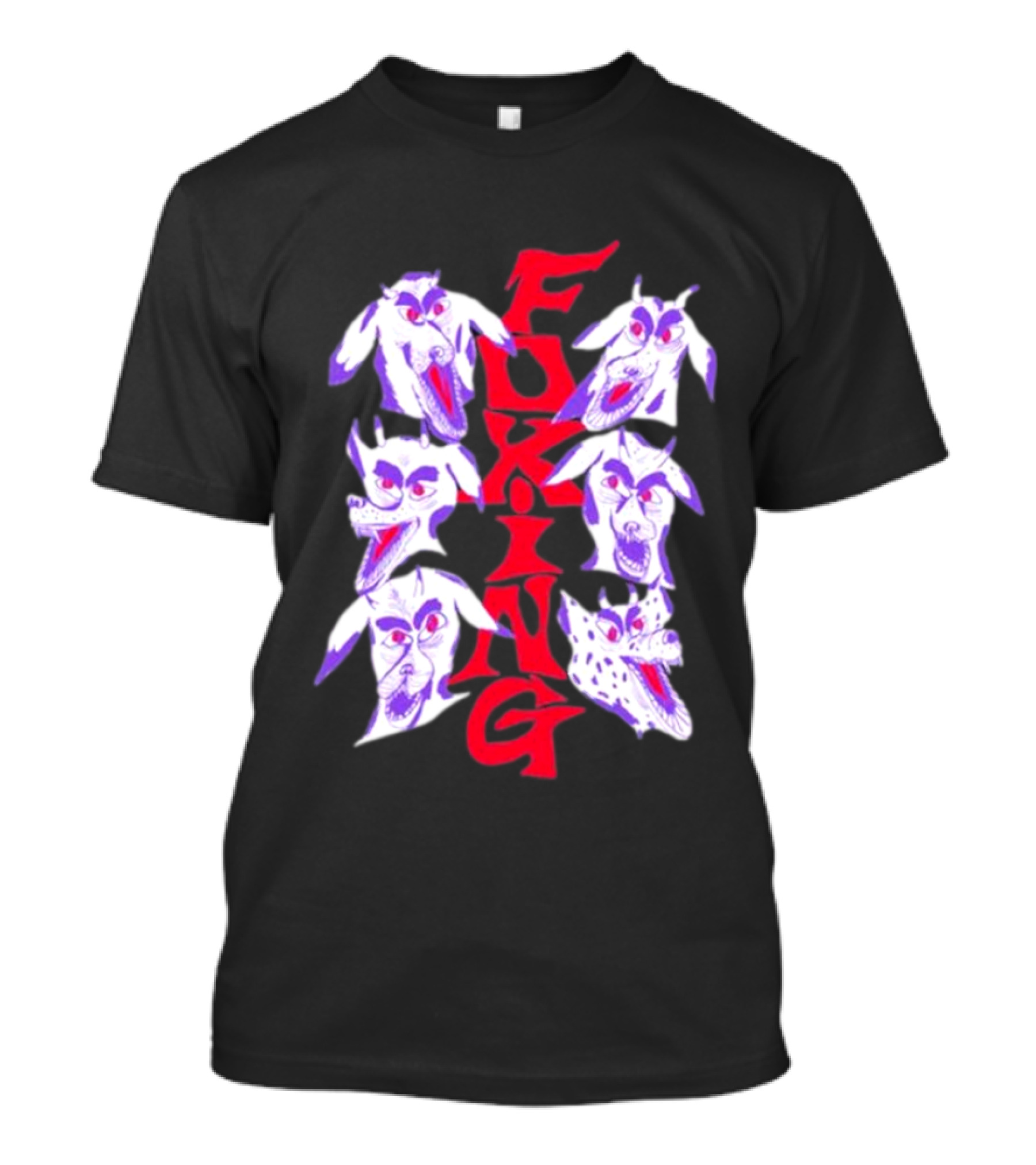 Foxy Devil Dogs Faces Red T-Shirt