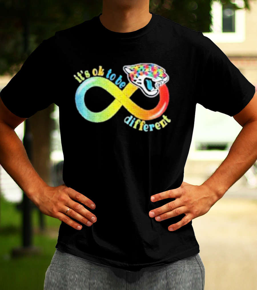 Jacksonville Jaguars It’s Ok To Be Different Autism Infinity T-Shirt
