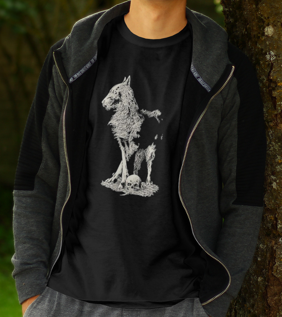 Fajar Allanda Lone Wolf With Skull T-Shirt