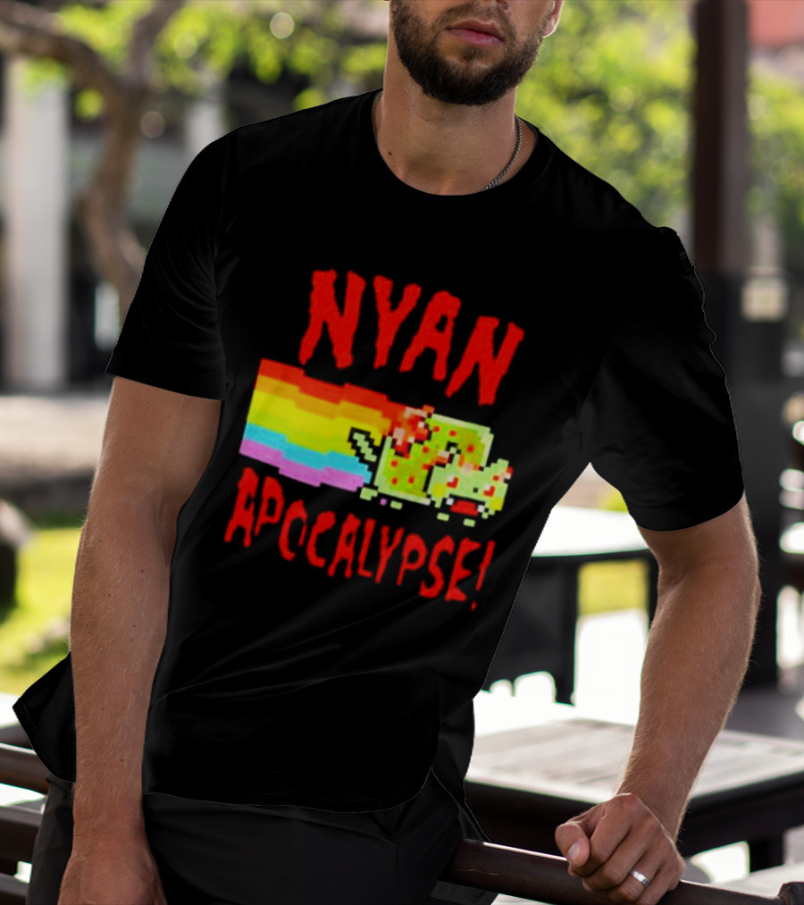 Nyan Cat Apocalypse Rainbow Explosion Iconic Meme T-Shirt