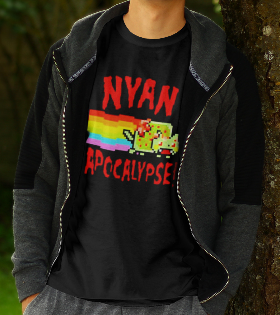Nyan Cat Apocalypse Rainbow Explosion Iconic Meme T-Shirt