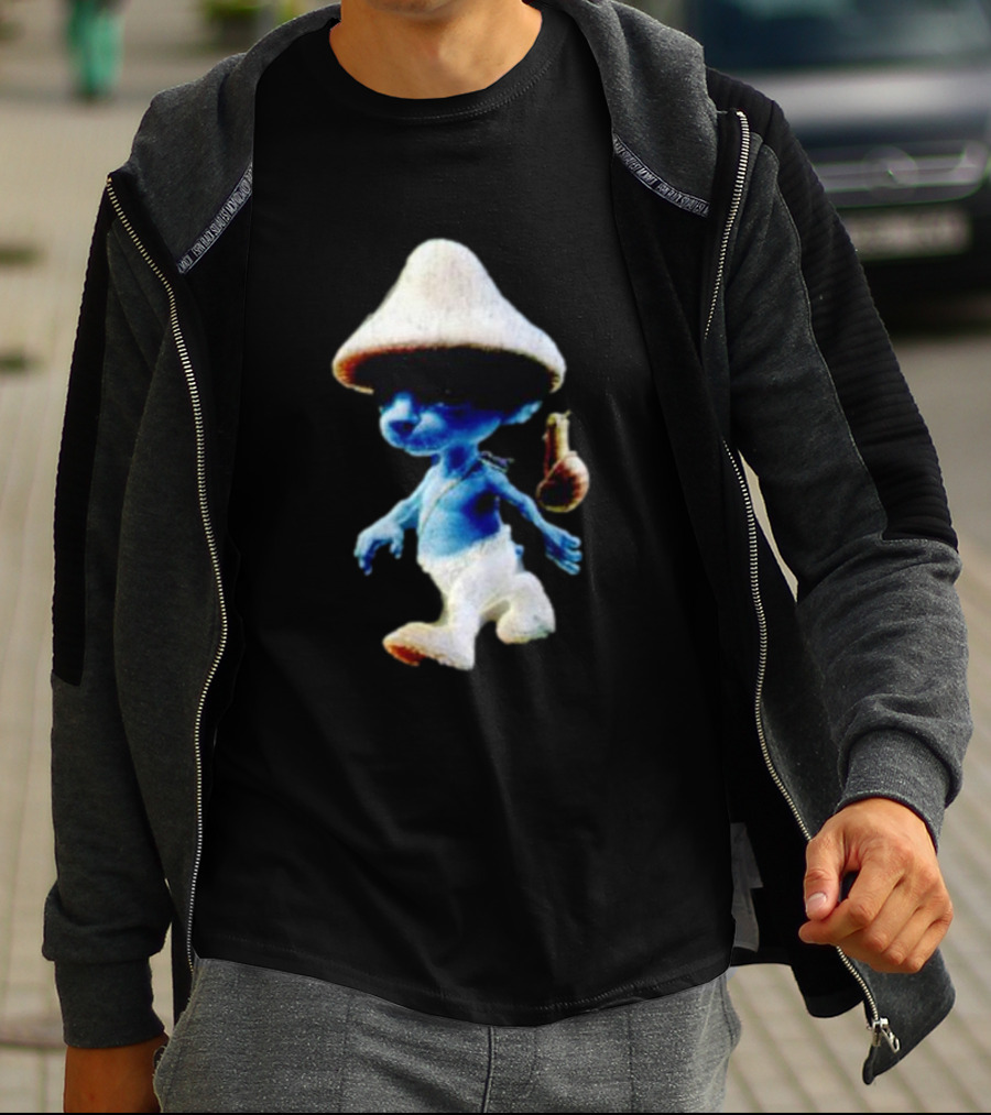 Smurf Cat Funny Mushroom Hat Character T-Shirt