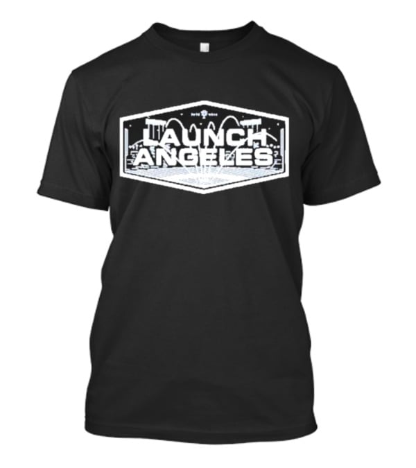 Launch Angeles Cityscape Space Theme Crewneck T-Shirt