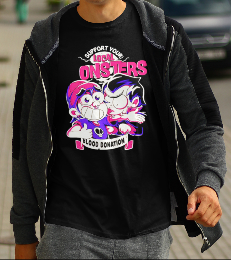 Support Your Local Monsters Blood Donation T-Shirt