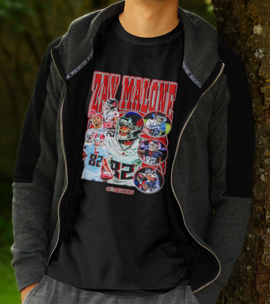 Zay Malone 82 Atlanta Falcons NSNThreads Vintage T-Shirt