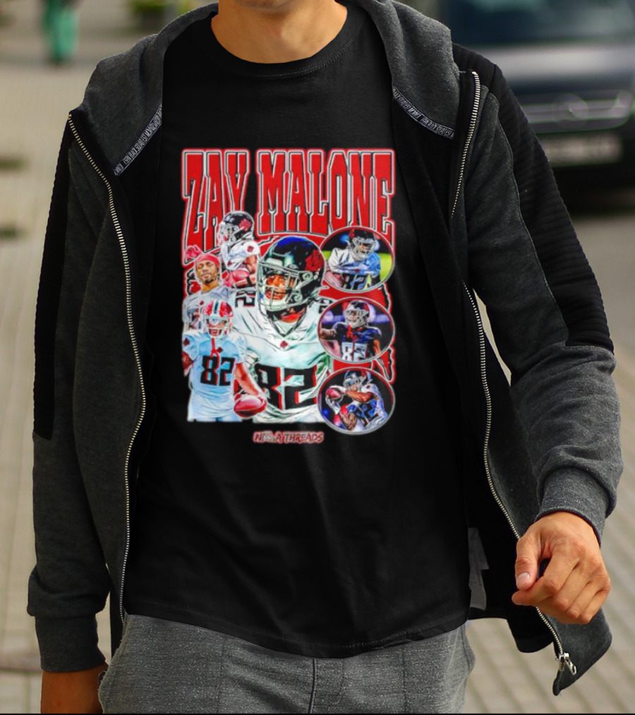 Zay Malone 82 Atlanta Falcons NSNThreads Vintage T-Shirt