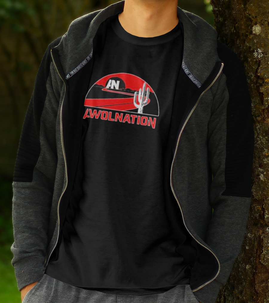 AWOLNATION Cactus Road Desert Scene With Red Sky And Roadway T-Shirt