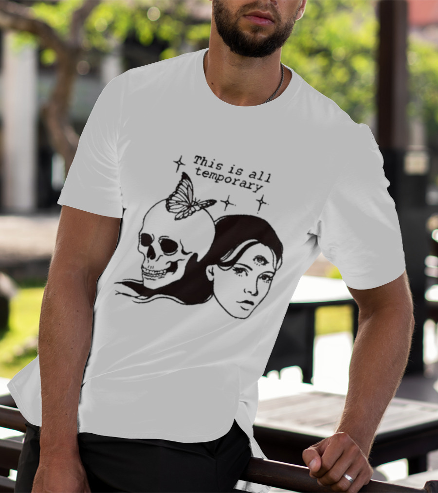 This Is All Temporary Skull Butterfly Third Eye Kira Cyan Rittgers T-Shirt
