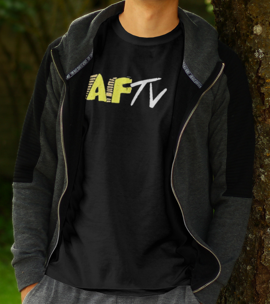 AFTV Invasion Soccer Fan Channel Bold Yellow Text And White Strokes T-Shirt