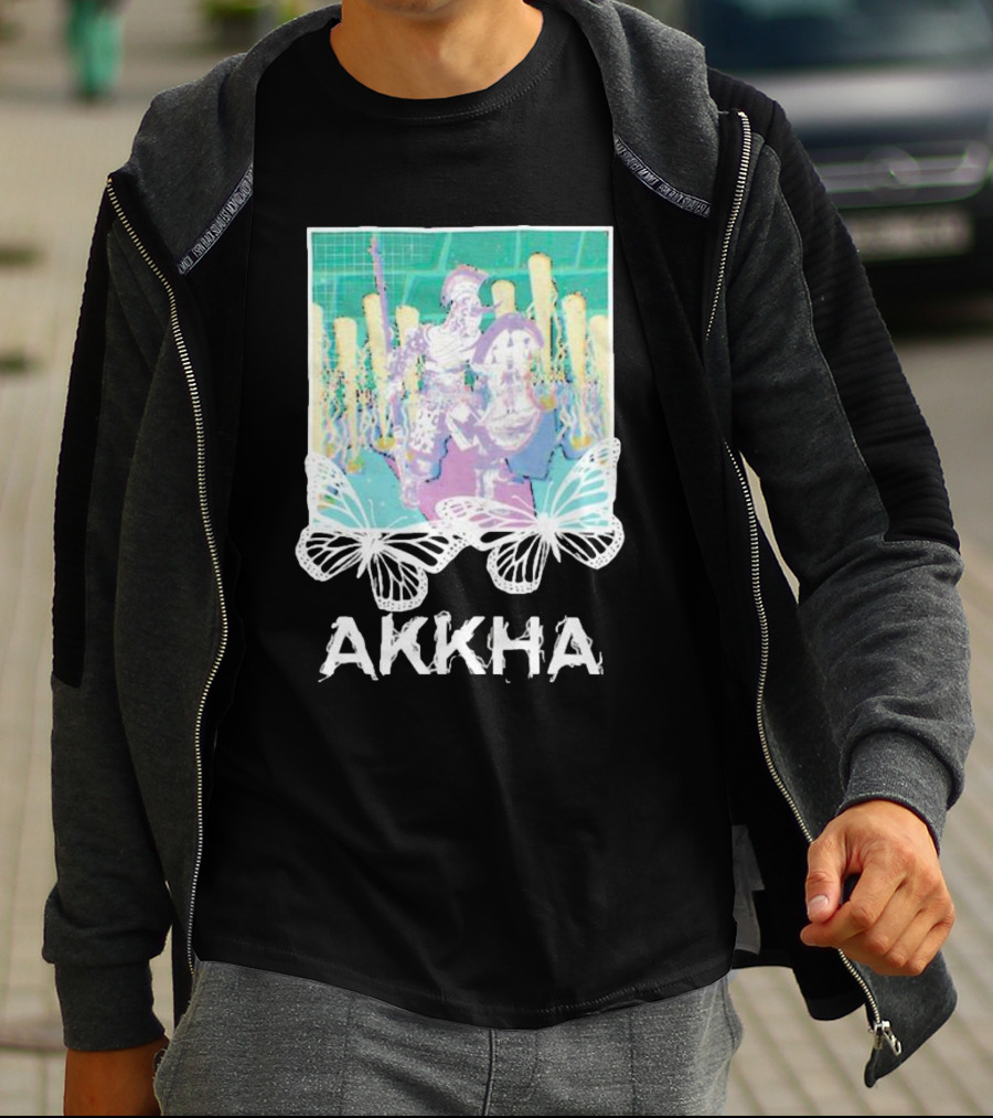 Akkha Warrior With Butterflies And Spartan T-Shirt