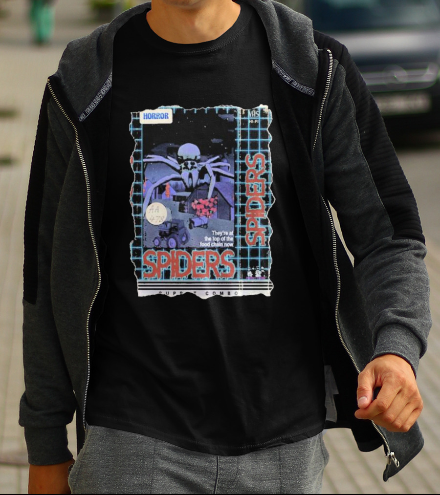 Horror VHS Spiders They’re At The Top Of The Food Chain Now Puppet Combo AA 478 T-Shirt