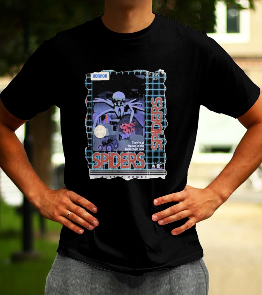 Horror VHS Spiders They’re At The Top Of The Food Chain Now Puppet Combo AA 478 T-Shirt