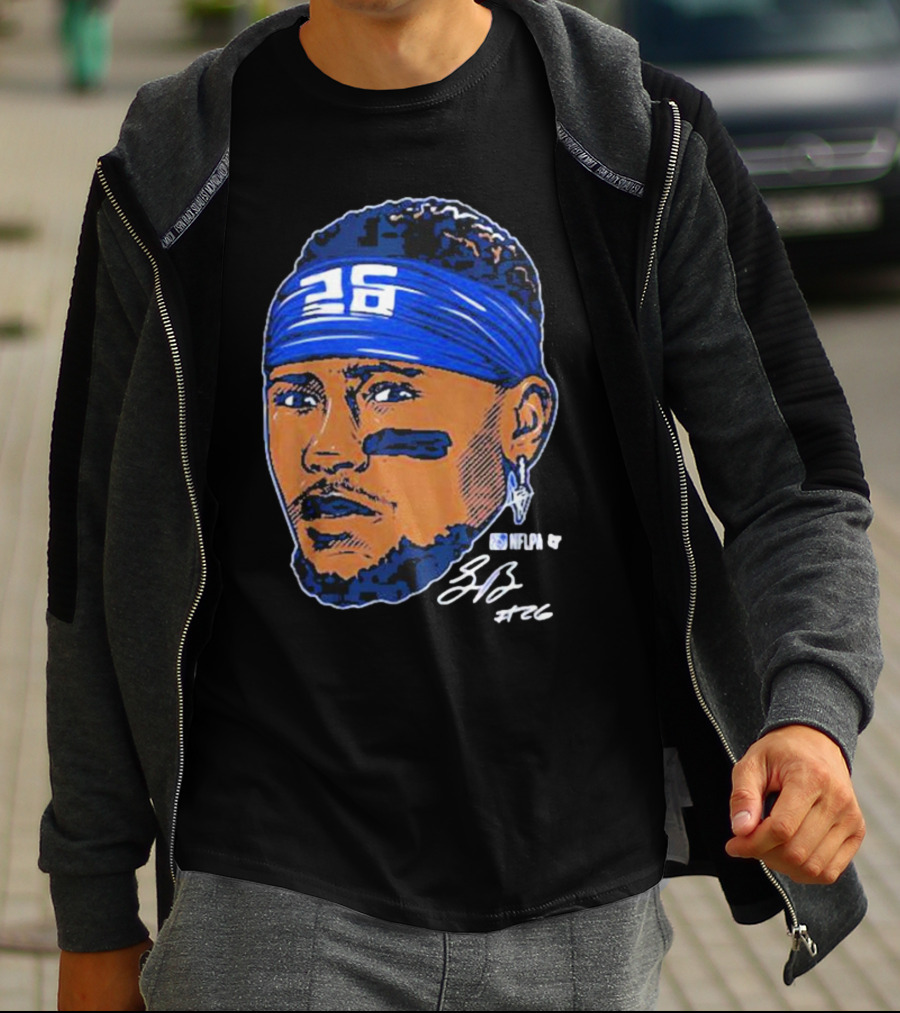 Saquon Barkley 26 NFLPA Swag Head Signature T-Shirt