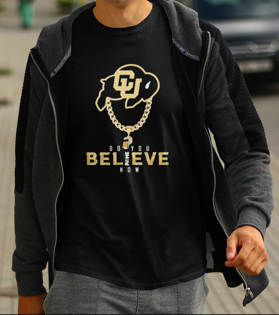 Colorado Buffaloes Do You Believe Now Prime CU Logo Chain T-Shirt