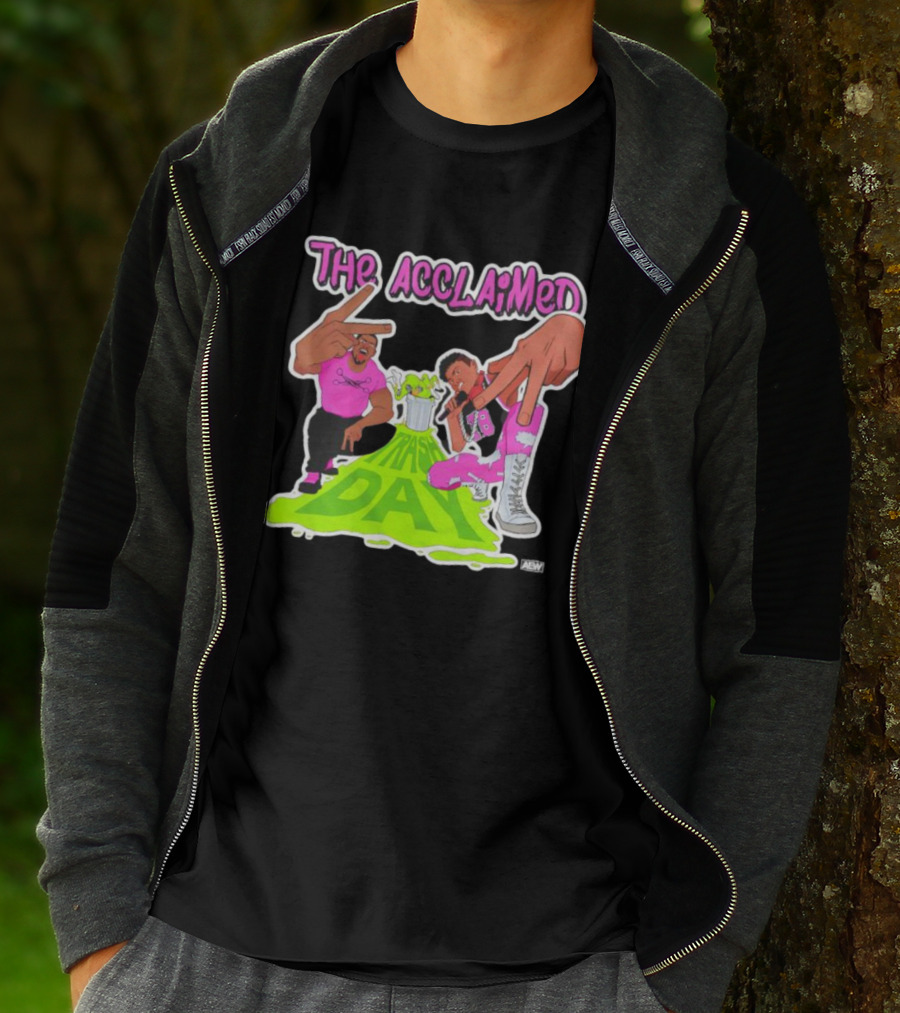 The Acclaimed Trash Day All Elite Wrestling Graphic With Character Poses And AEW T-Shirt