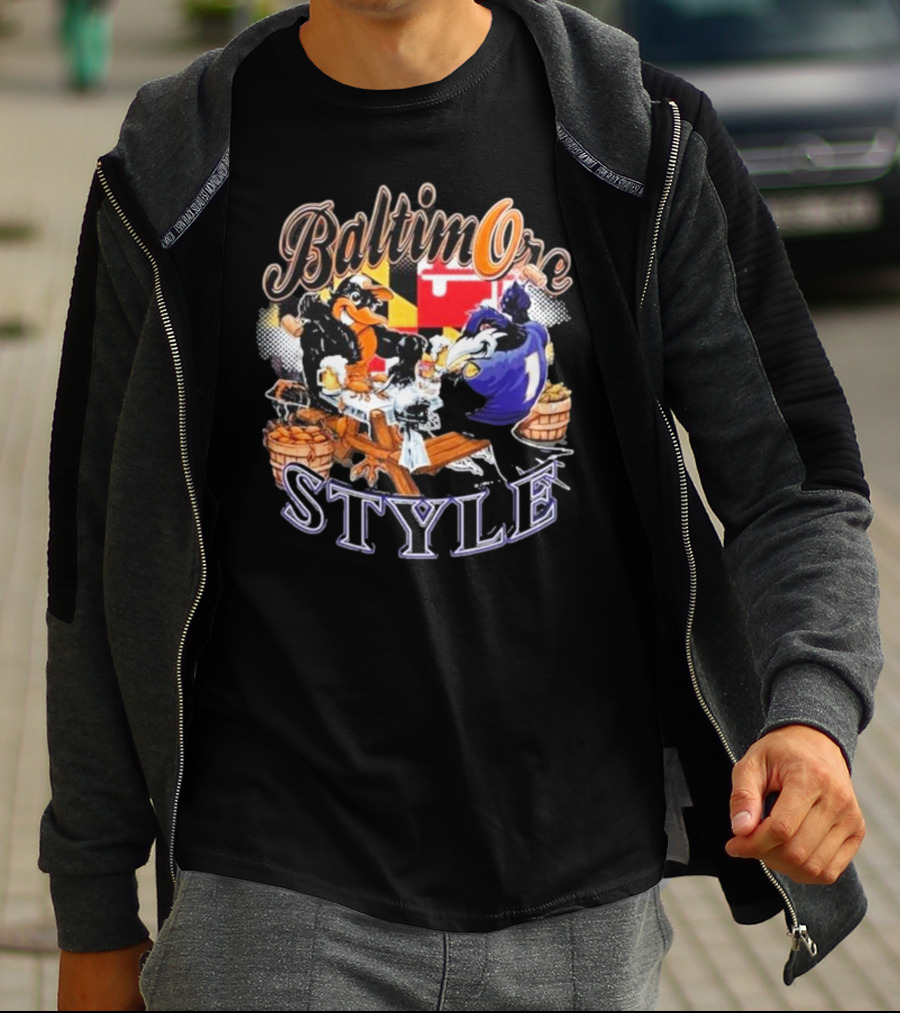 Baltimore Style Ravens Crab Feast Maryland Flag Ravens Football T-Shirt