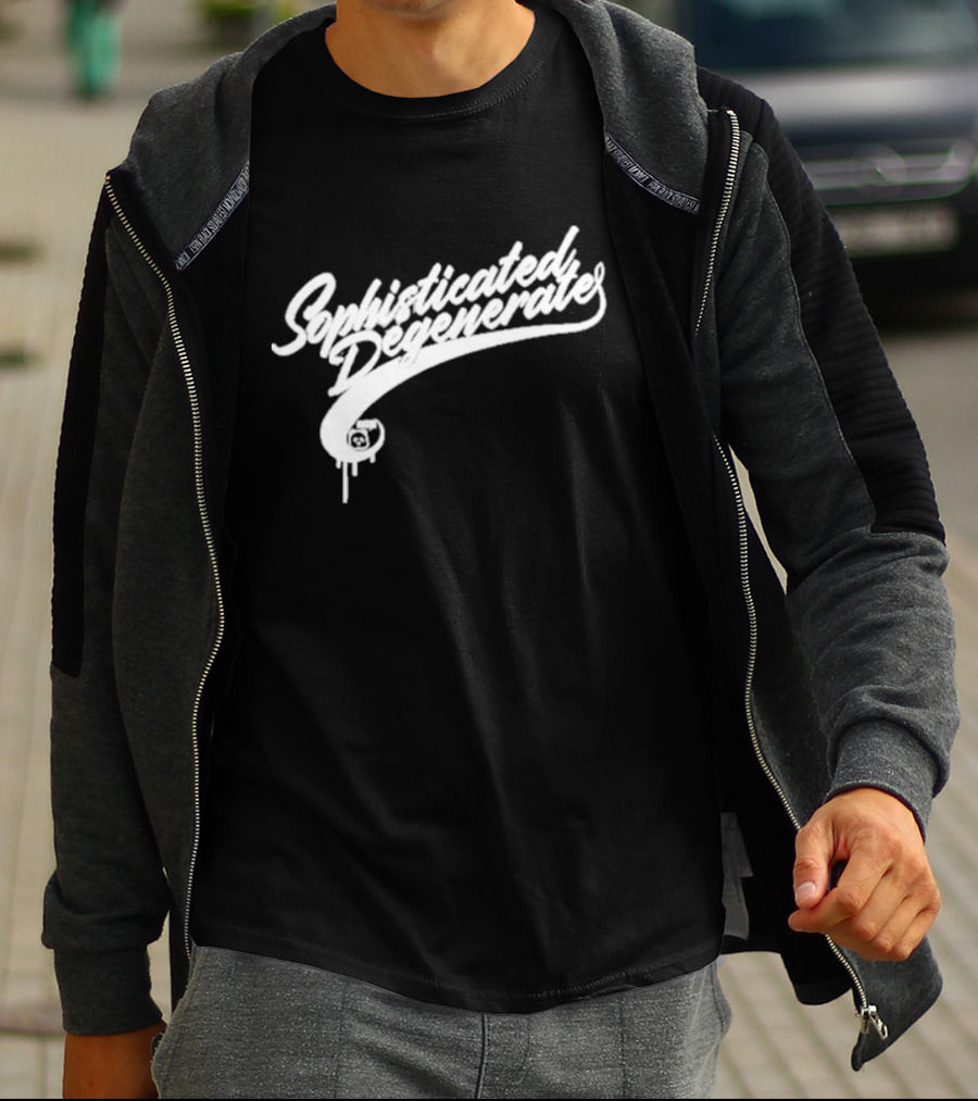 Sophisticated Degenerate Graffiti Style Text With Dripping Paint Effect T-Shirt