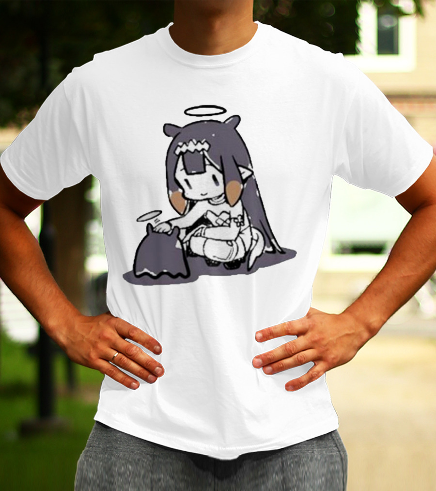 Hololive Ninomae Inanis Tako Fan Art Cute Anime Character Interaction T-Shirt