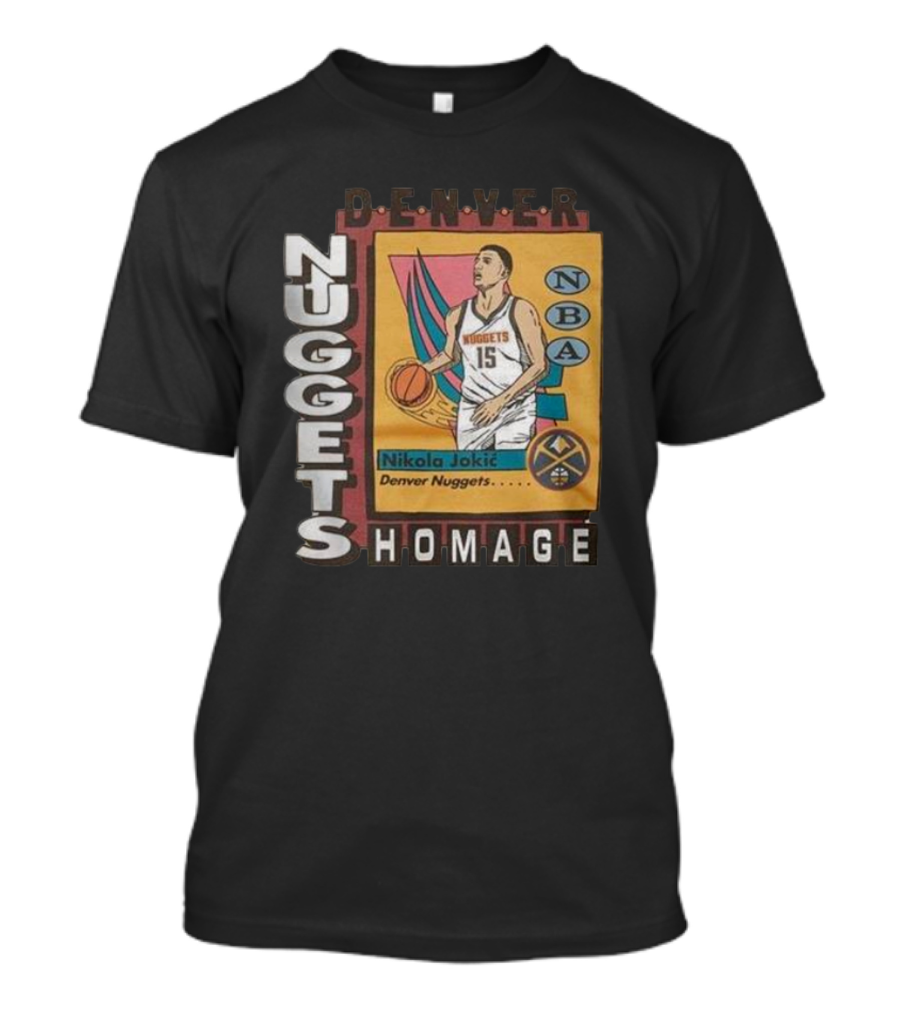Denver Nuggets Nikola Jokic NBA Nuggets Homage Trading Card T-Shirt