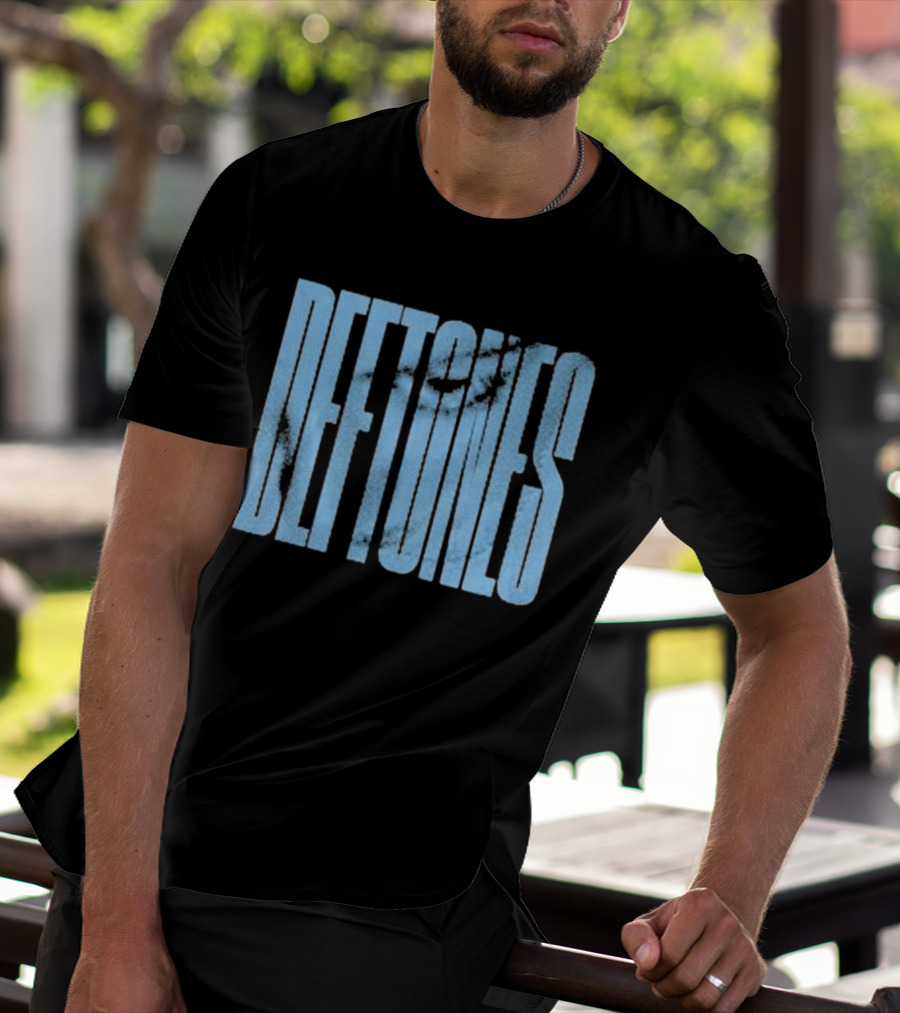 Deftones Around The Fur Blue Halftone Text T-Shirt