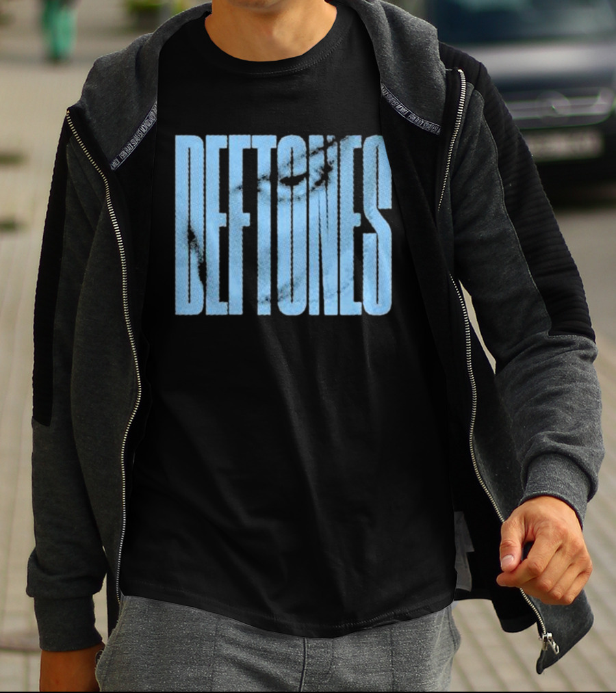 Deftones Around The Fur Blue Halftone Text T-Shirt