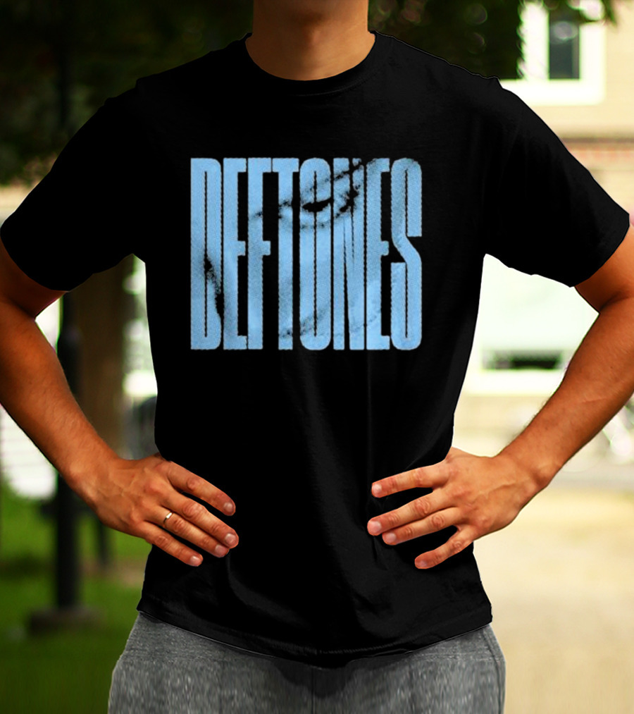 Deftones Around The Fur Blue Halftone Text T-Shirt