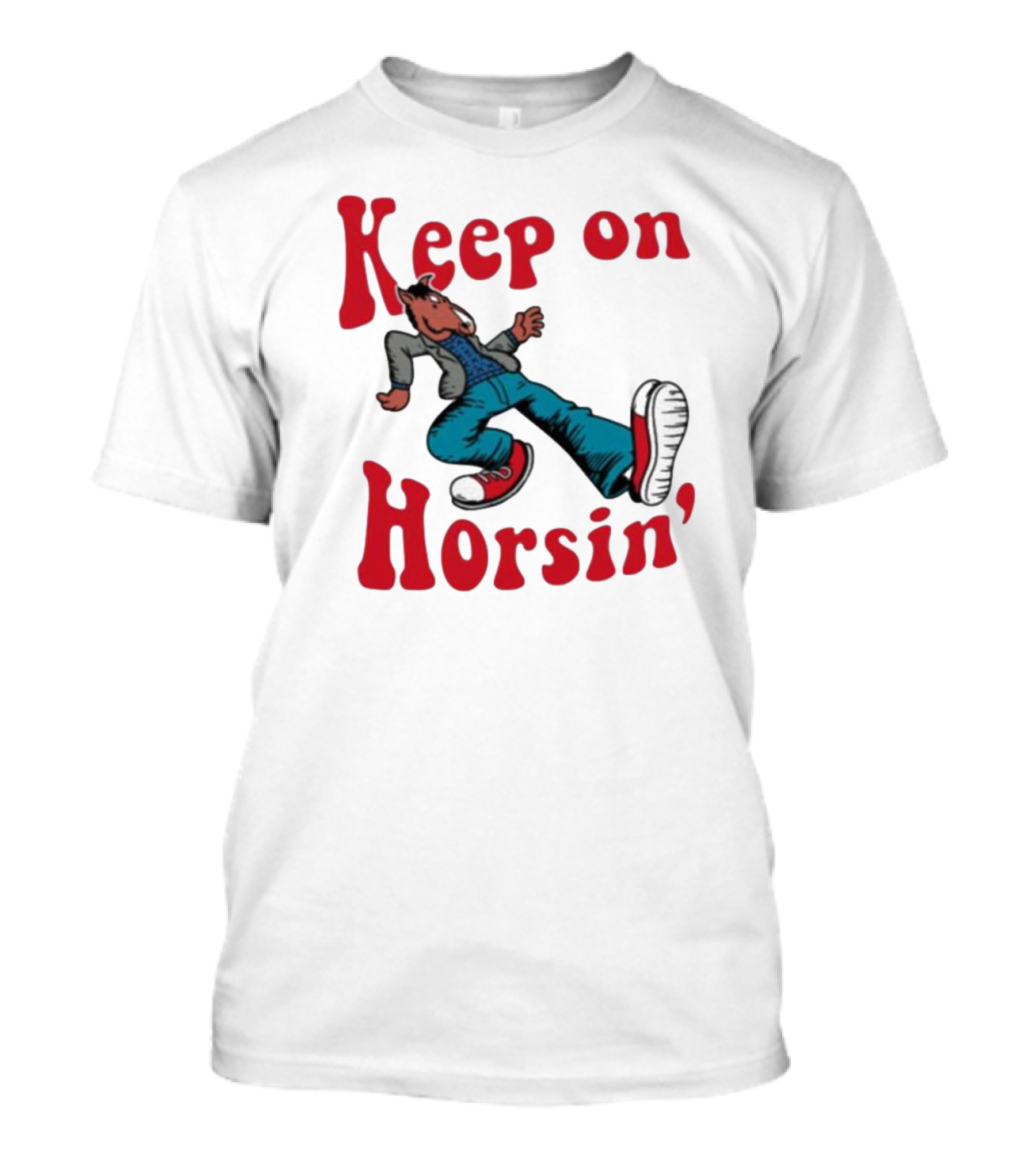 Hiphop Bojack Horseman Keep On Horsin' Retro Cartoon T-Shirt