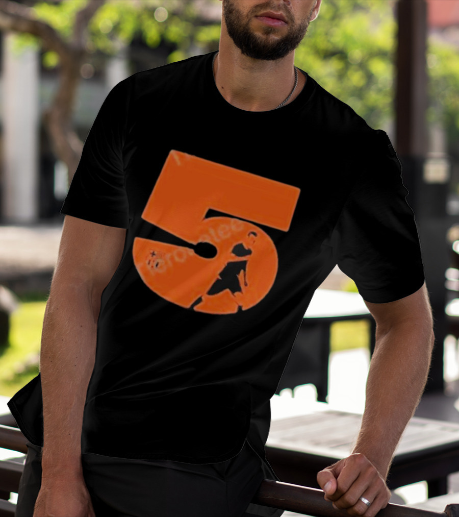 Sergio 5 Soccer Player Silhouette Orange T-Shirt