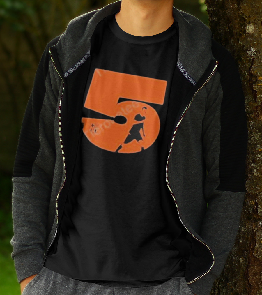 Sergio 5 Soccer Player Silhouette Orange T-Shirt