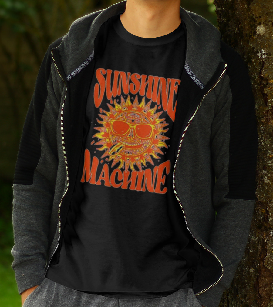 SUNSHINE MACHINE Smiling Sun With Sunglasses And Vibrant Colors T-Shirt