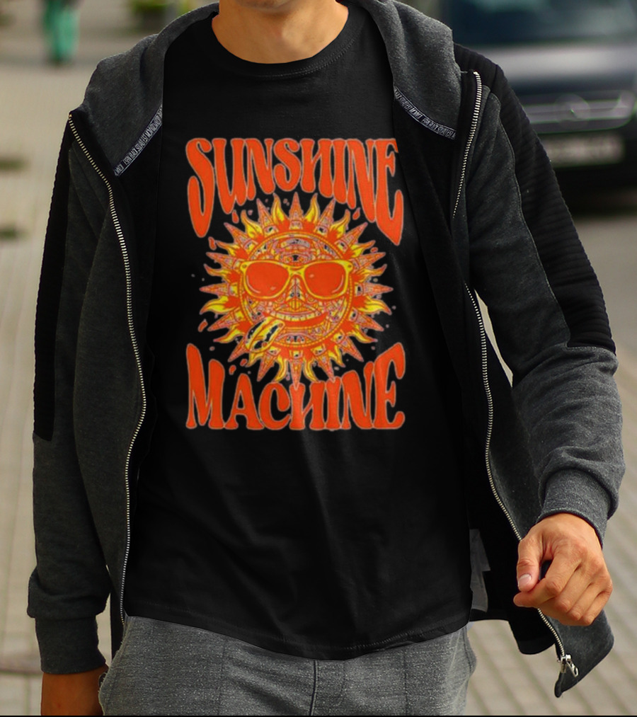 SUNSHINE MACHINE Smiling Sun With Sunglasses And Vibrant Colors T-Shirt