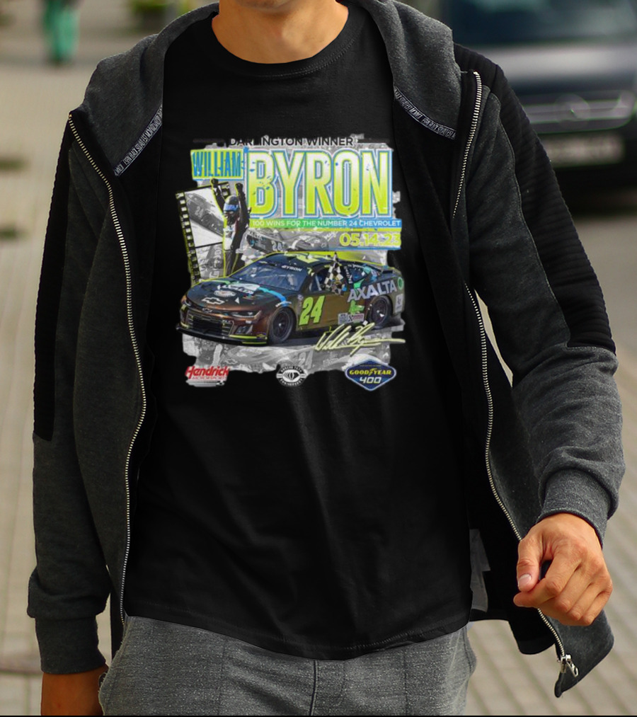 Darlington Winner William Byron 100 Wins Number 24 Chevrolet Axalta Goodyear 400 05.14.23 T-Shirt
