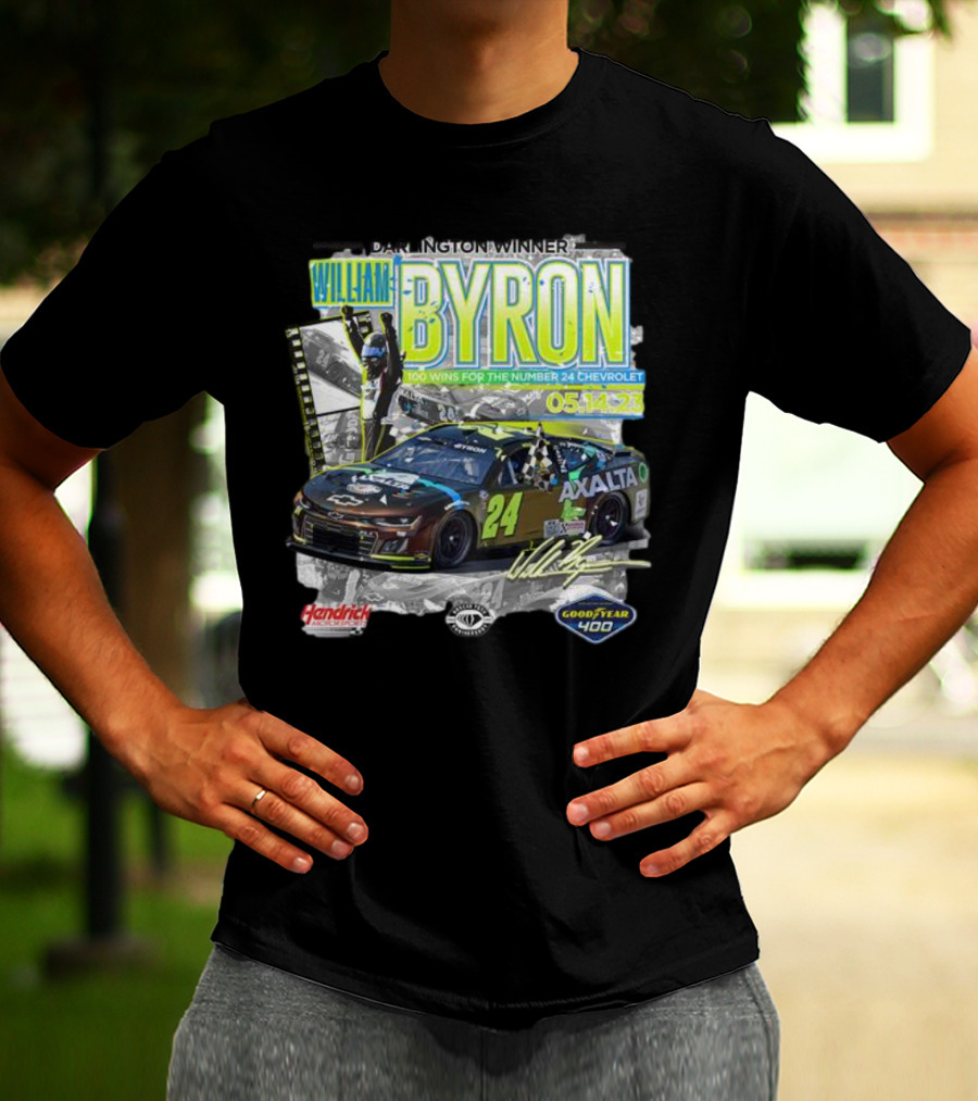 Darlington Winner William Byron 100 Wins Number 24 Chevrolet Axalta Goodyear 400 05.14.23 T-Shirt