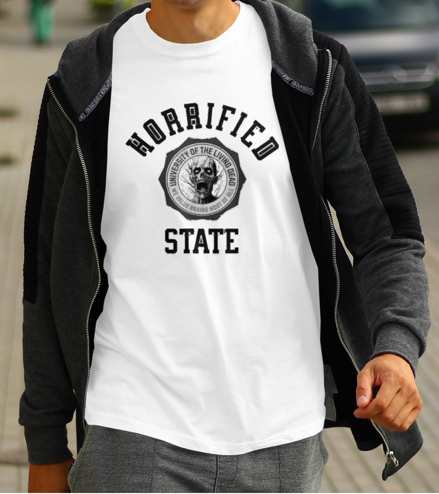 Horrified State University Of The Living Dead We Value Brains Most Of All T-Shirt