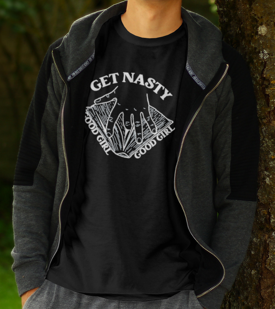 Get Nasty Good Girl Crewneck Russ Apparel Text T-Shirt