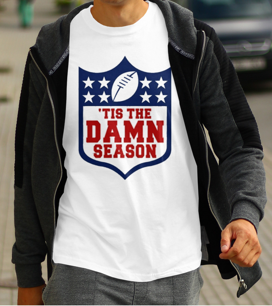 'Tis The Damn Season Football Shield T-Shirt