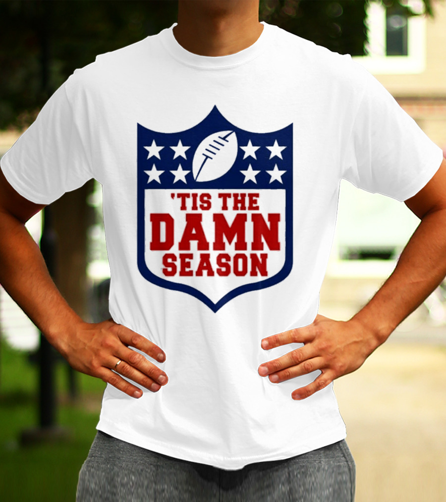 'Tis The Damn Season Football Shield T-Shirt